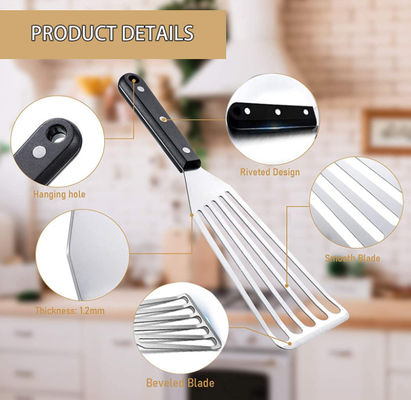 2 Pieces Stainless Steel Kitchen Utensil Sets Non Stick Metal Slotted Spatula