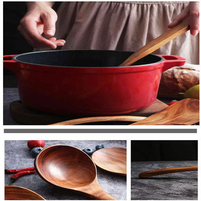 Teak Wooden Kitchen Utensil Set LFGB Approved Tasteless BPA Free