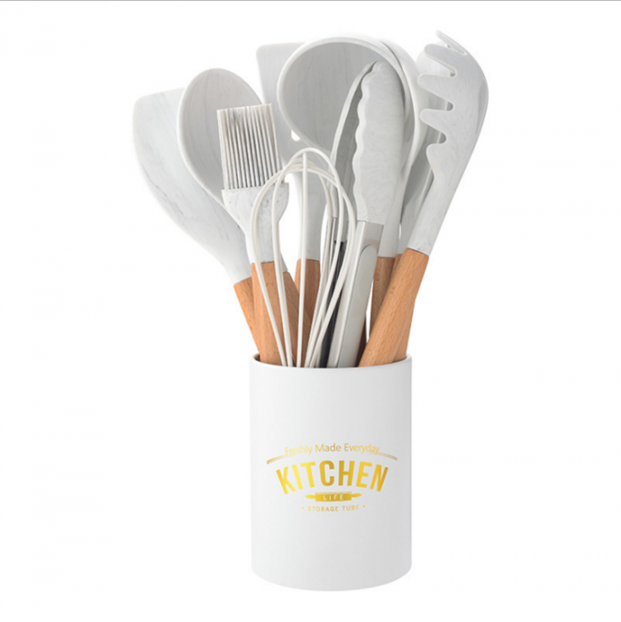 Ustensile en bois de cuisine de poignée réglé pour des accessoires de cuisine